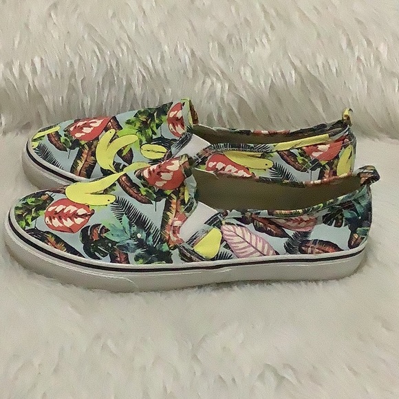Divided H&M women’s colorful summer tropical slip on shoes size 8 - Picture 4 of 6